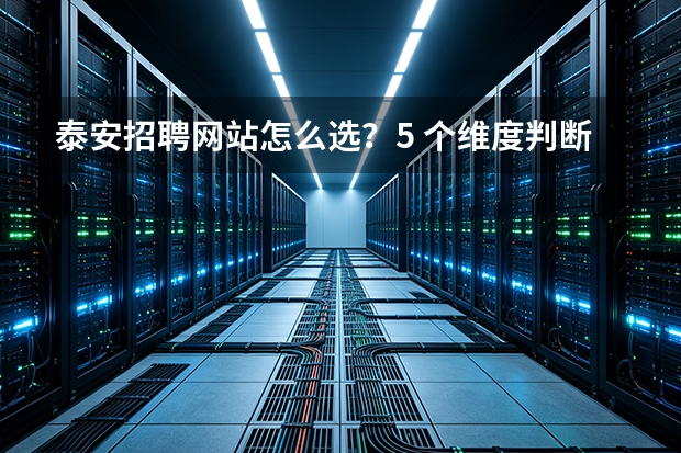 泰安招聘网站怎么选？5 个维度判断一个平台值不值得用